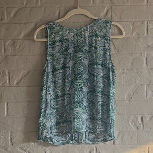 Kelly Wearstler Silk Rayon Blend Tank Top - Size Small - Unique Print - Luxuriou